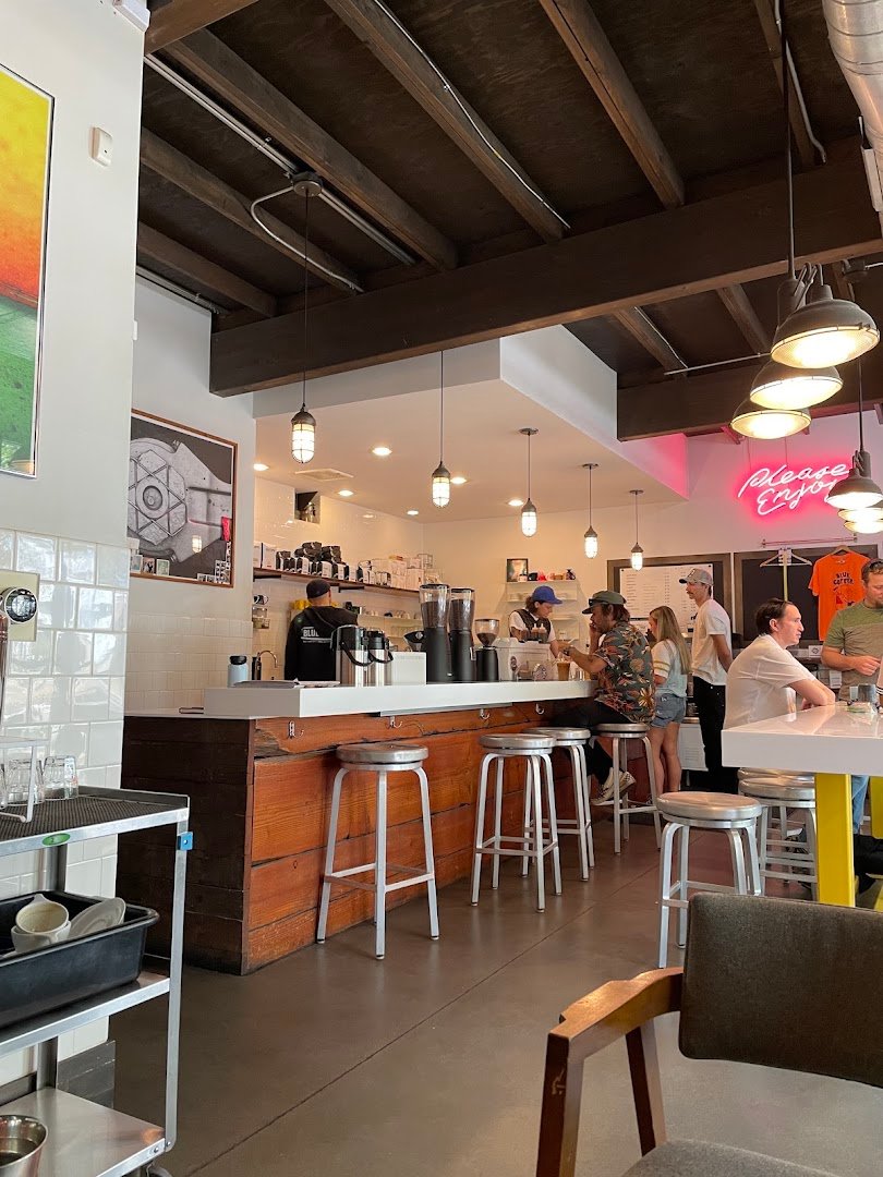 Interior of Blue Copper Coffee Room, specialty coffee shop in Salt Lake City
