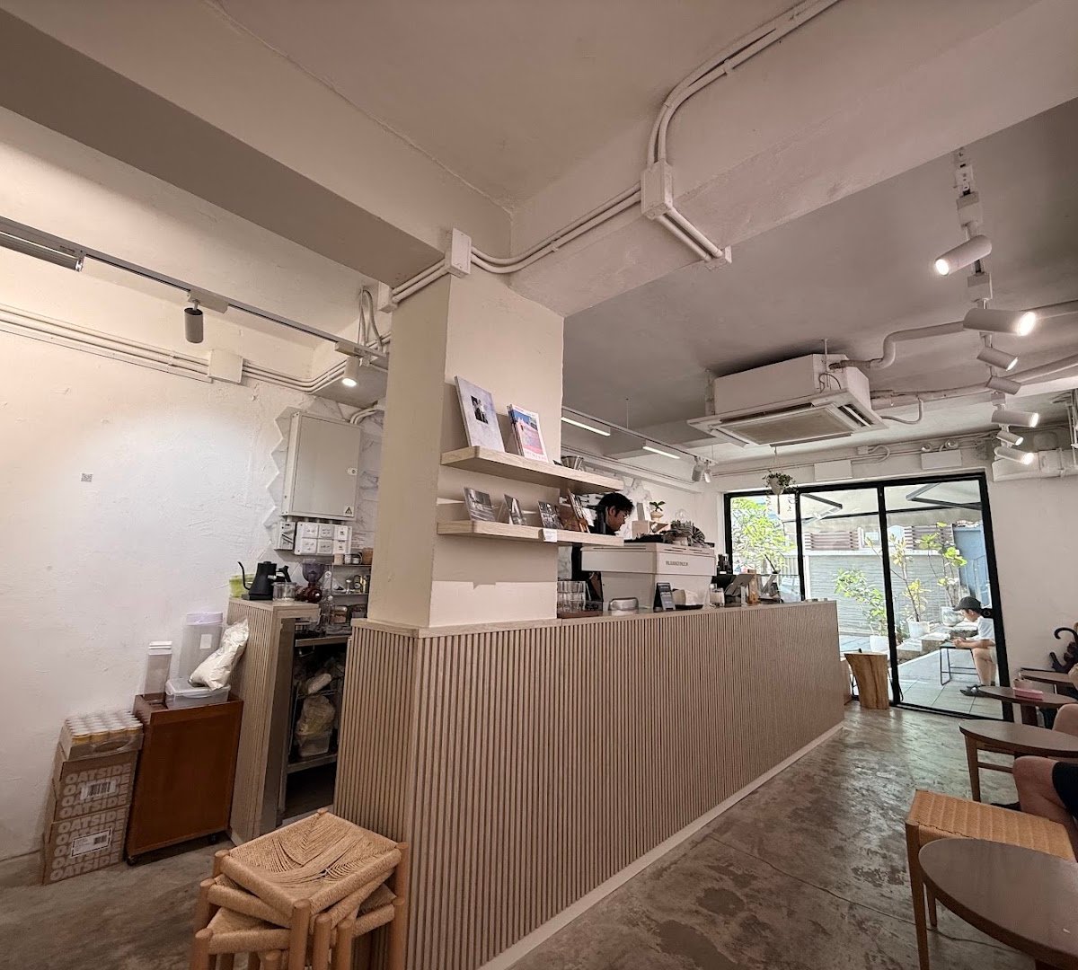 Interior of Nook Coffee, specialty coffee shop in Hong Kong