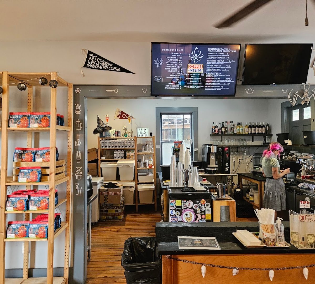 Interior of Coffee Science, specialty coffee shop in New Orleans