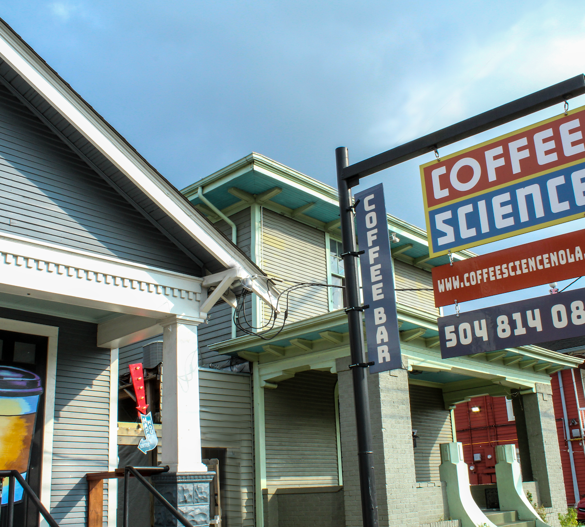 Storefront of Coffee Science, specialty coffee shop in New Orleans