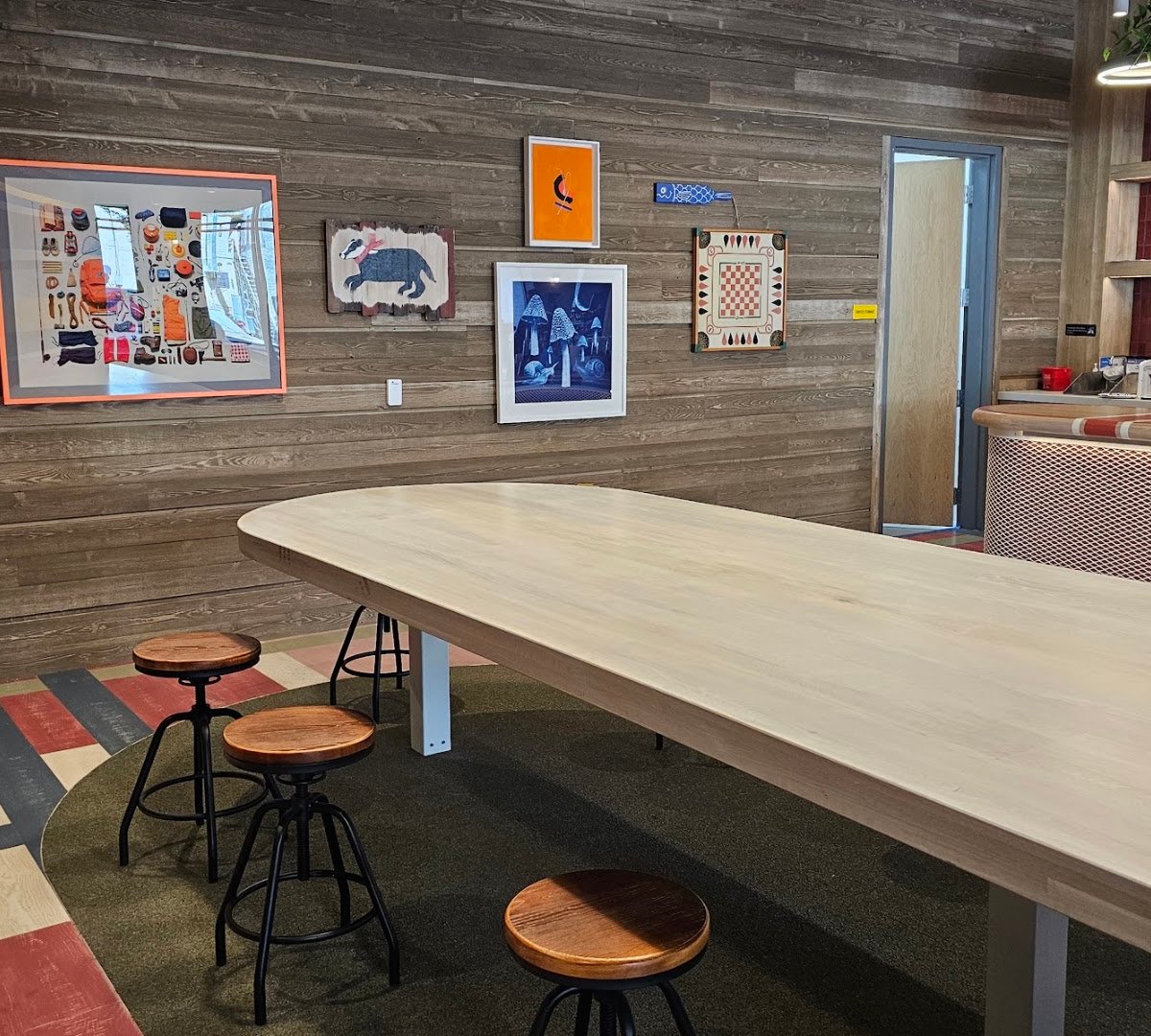 Interior of New Here Coffee, specialty coffee shop in Madison
