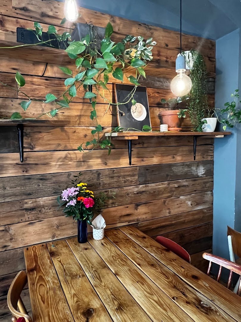 Interior of the bowls, specialty coffee shop in Prague