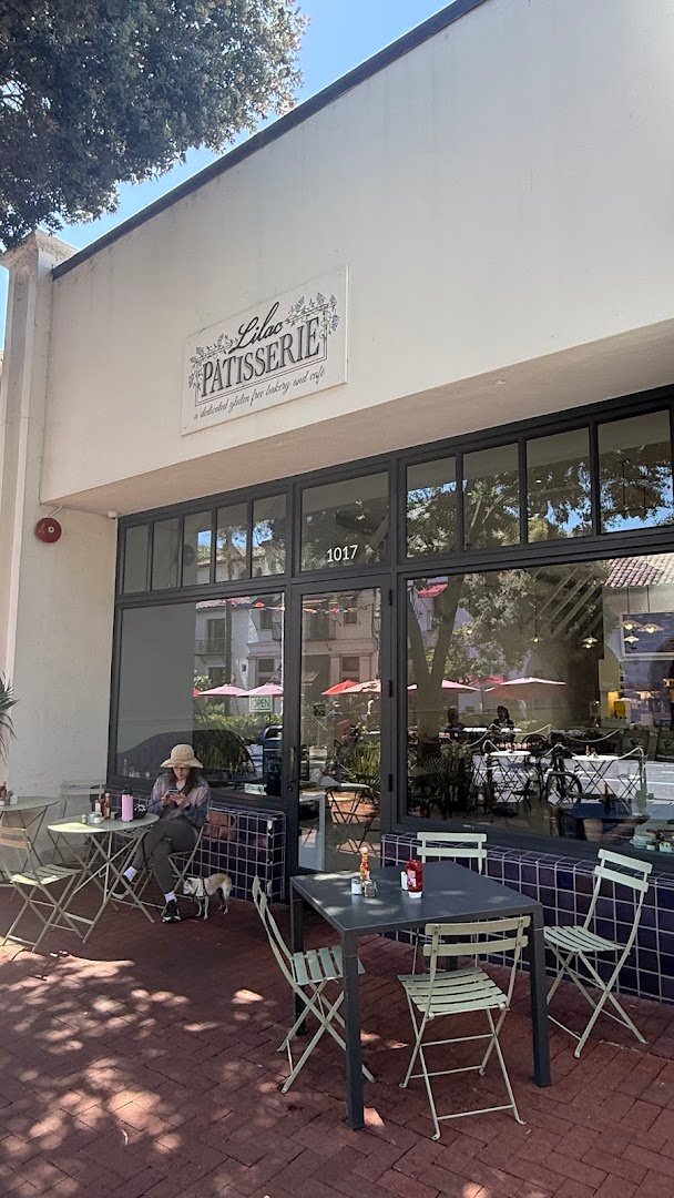 Storefront of Lilac Pâtisserie, specialty coffee shop in Santa Barbara
