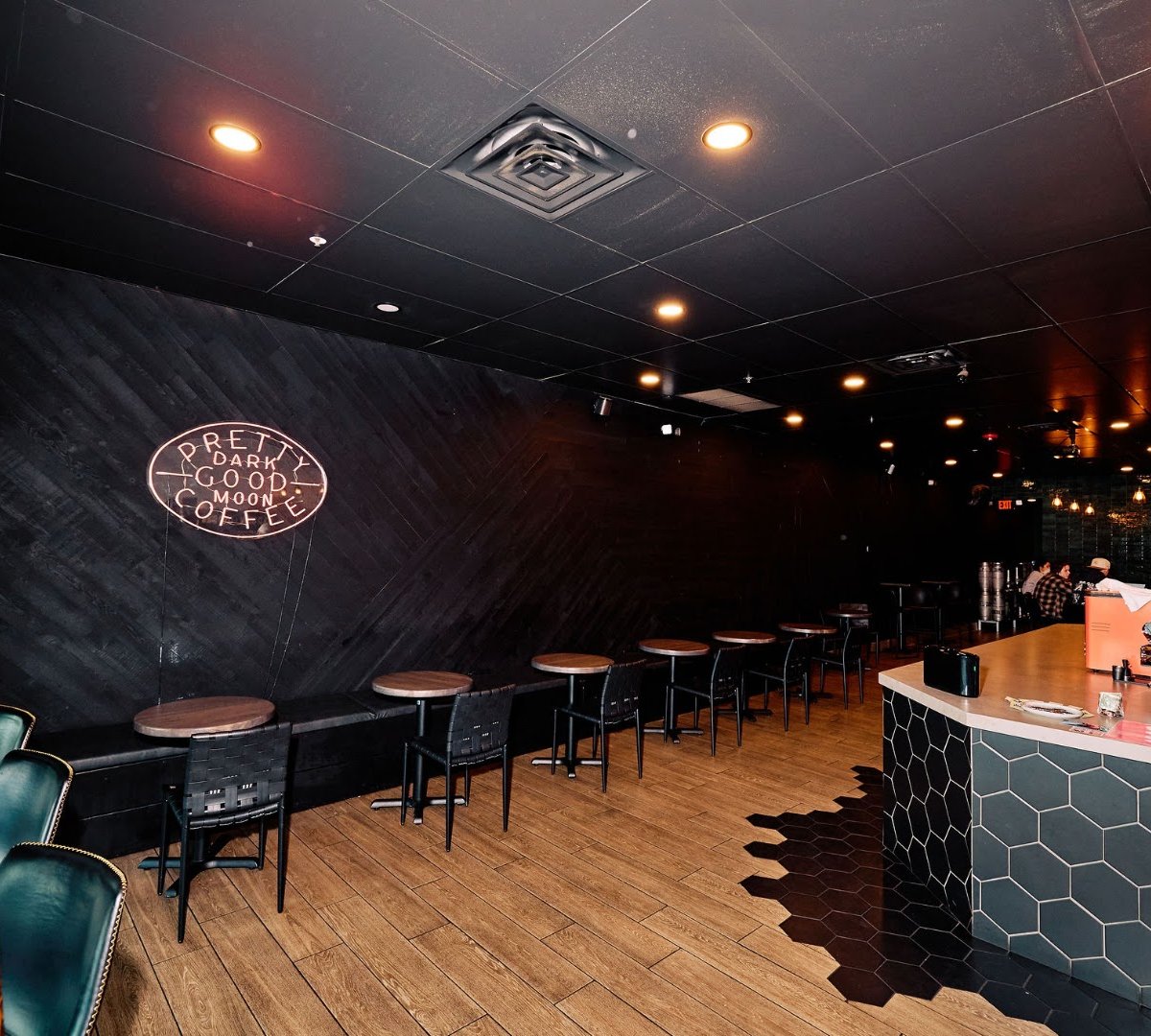 Interior of Dark Moon Coffee Roasters, specialty coffee shop in Las Vegas