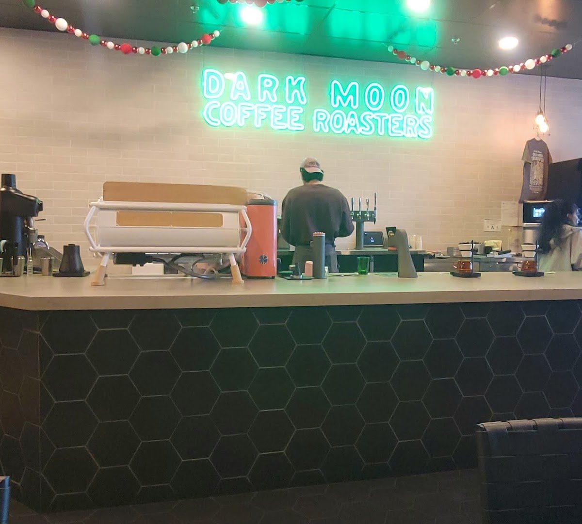 Interior of Dark Moon Coffee Roasters, specialty coffee shop in Las Vegas