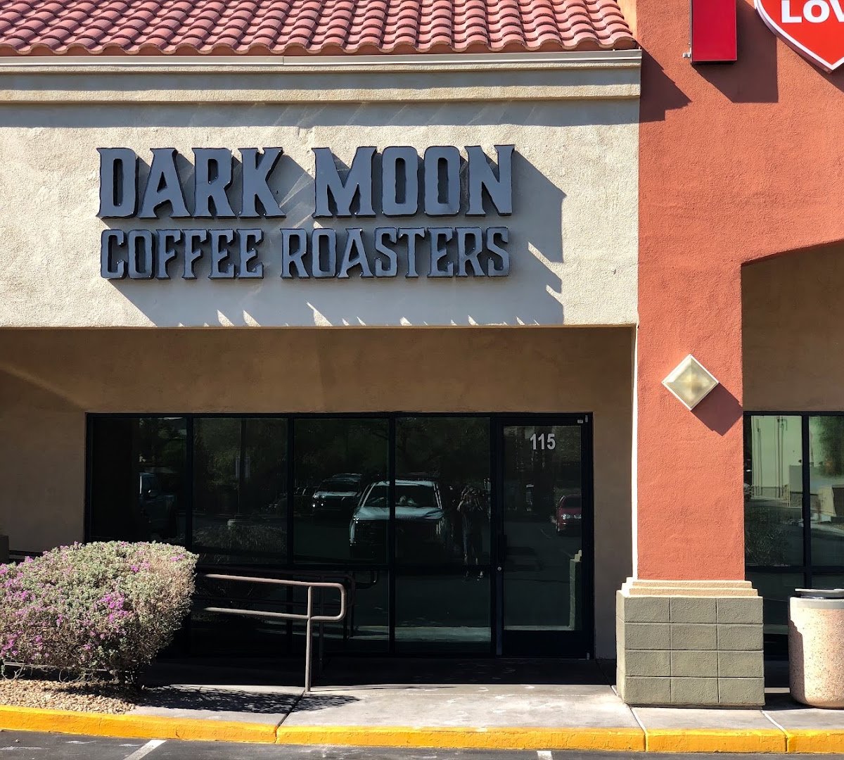 Storefront of Dark Moon Coffee Roasters, specialty coffee shop in Las Vegas
