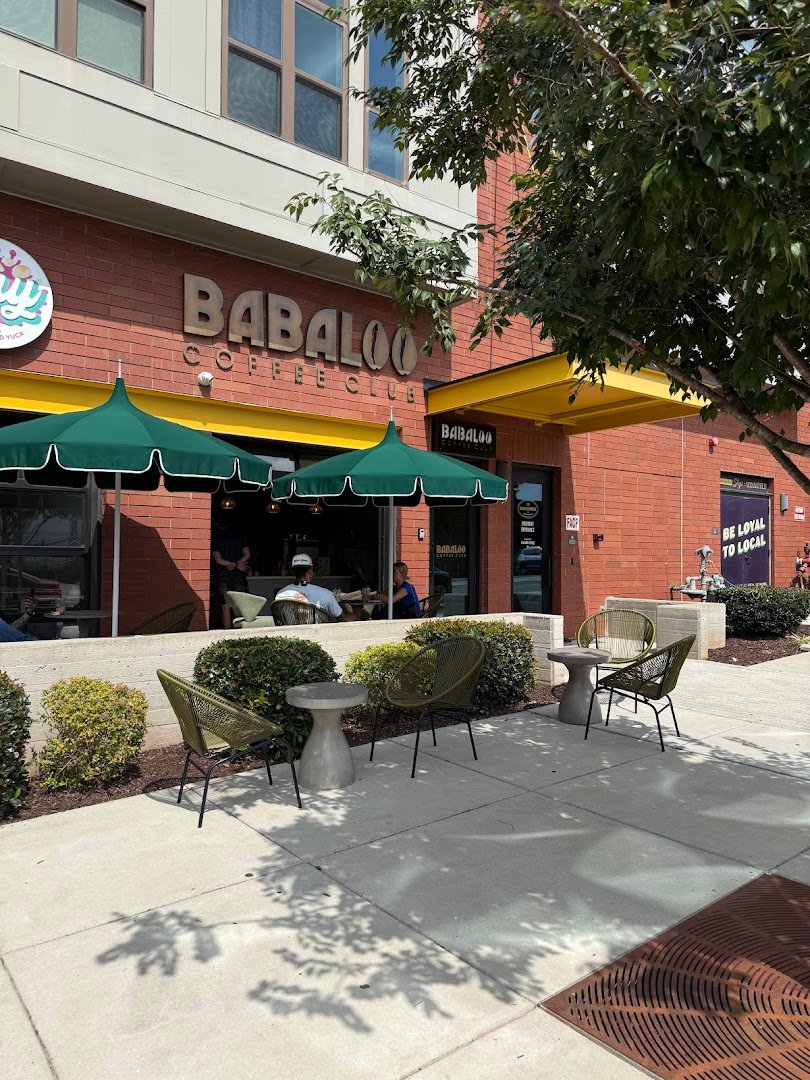 Storefront of Babaloo Coffee Club, specialty coffee shop in Charlotte