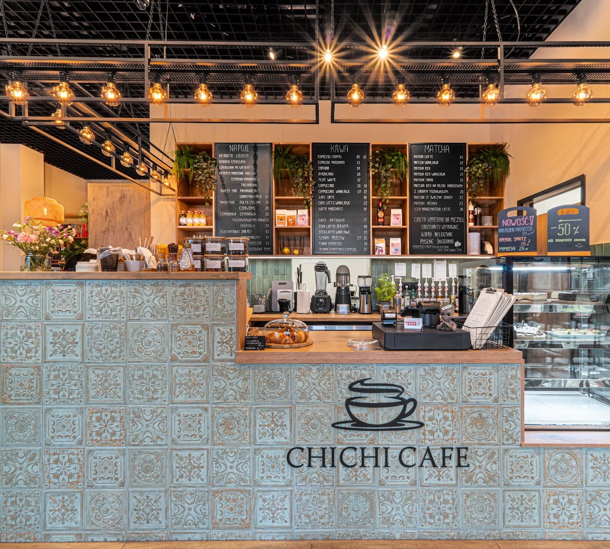 Interior of CHICHI CAFE, specialty coffee shop in Warsaw