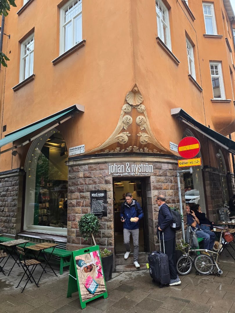 Storefront of Johan & Nyström - Swedenborgsgatan, specialty coffee shop in Stockholm