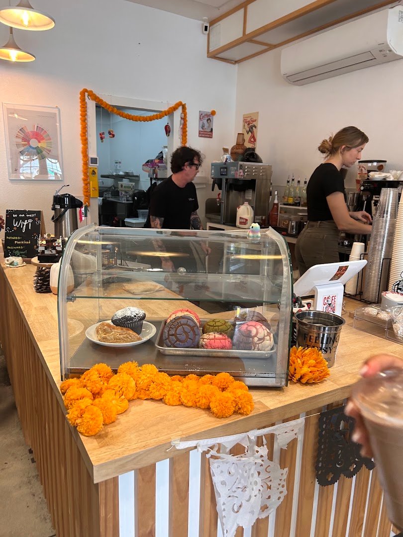 Interior of Flor and Seed Coffee Roasters, specialty coffee shop in San Diego