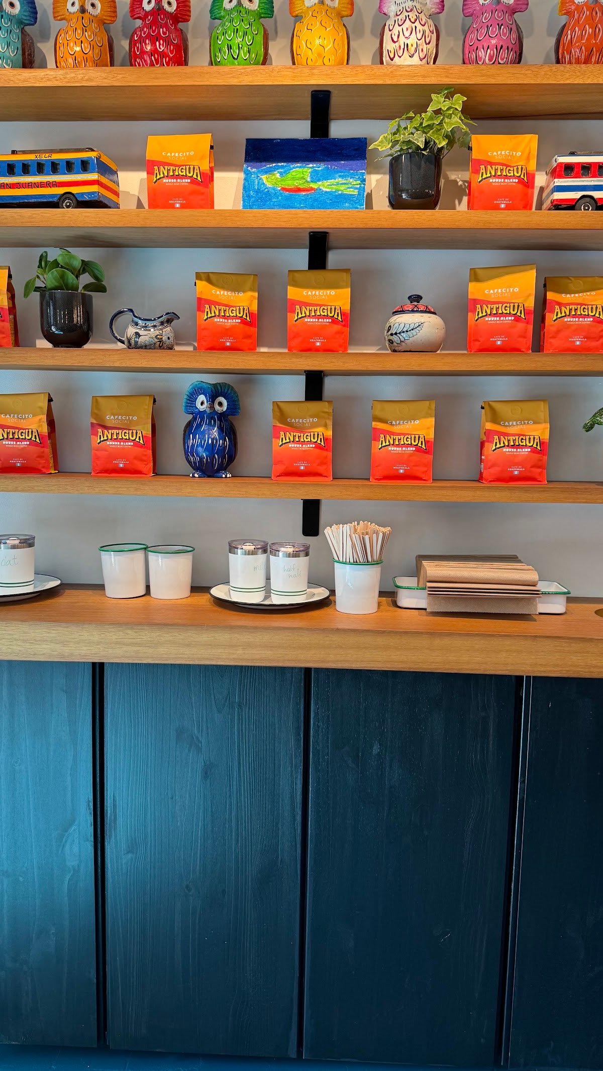 Interior of Cafecito Social, specialty coffee shop in New York