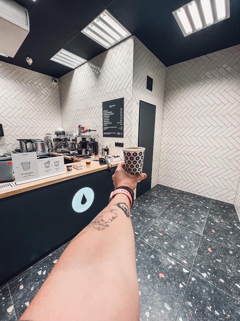 Interior of Kafe Kobylisy, specialty coffee shop in Prague