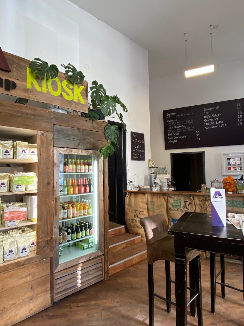 Interior of Akrap Espressobar, specialty coffee shop in Vienna