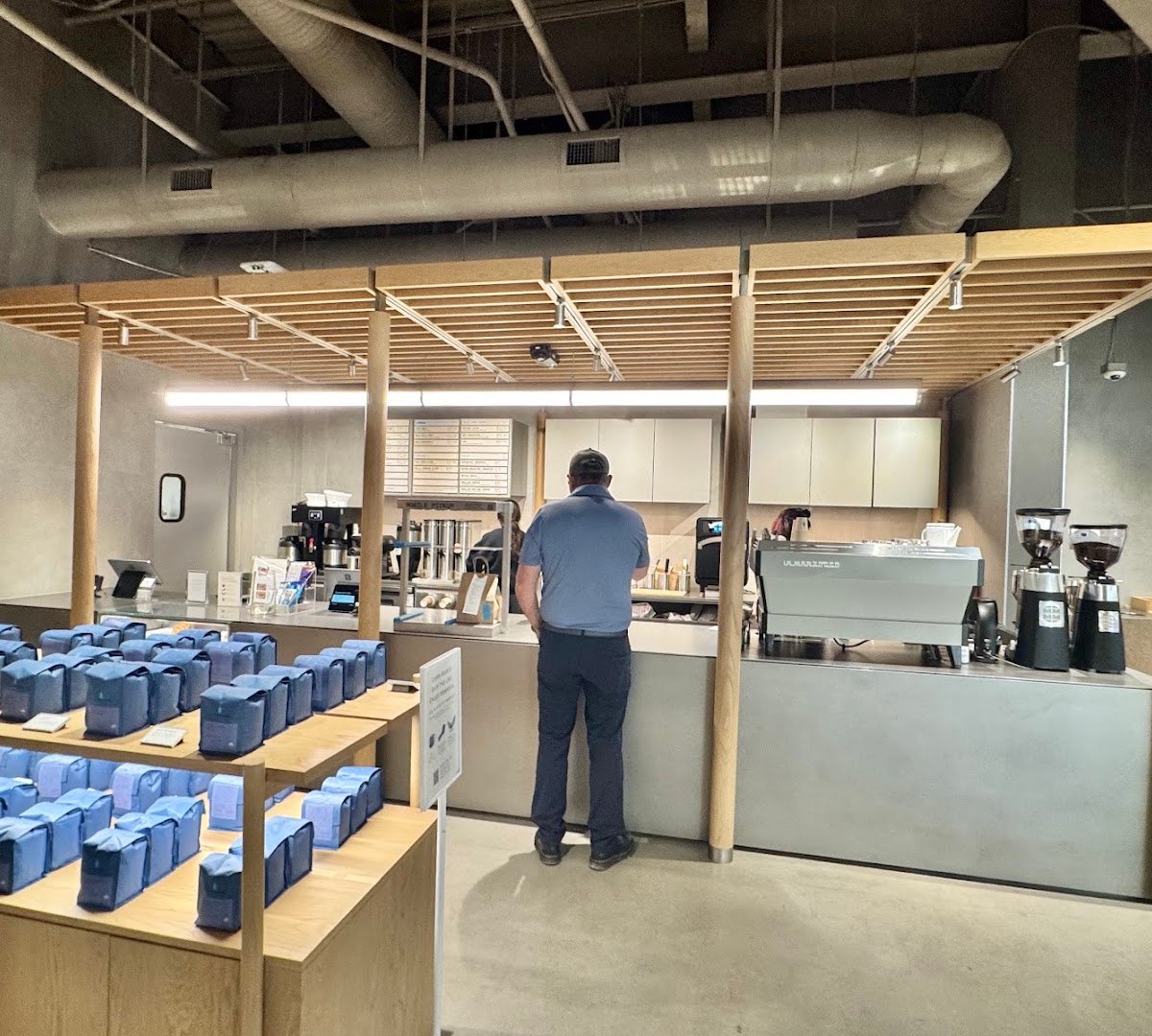 Interior of Blue Bottle Coffee, specialty coffee shop in Las Vegas