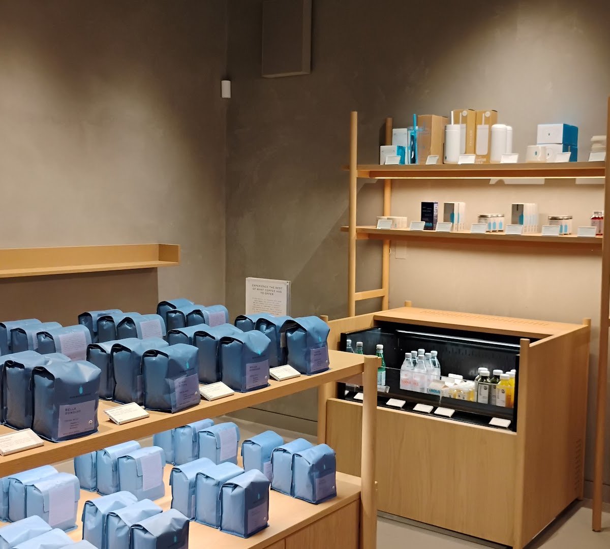 Interior of Blue Bottle Coffee, specialty coffee shop in Las Vegas