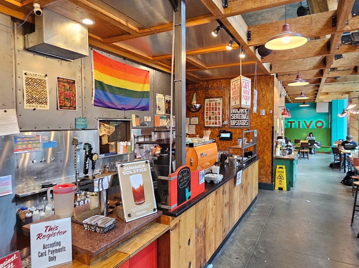 Interior of Colectivo Coffee State St., specialty coffee shop in Madison
