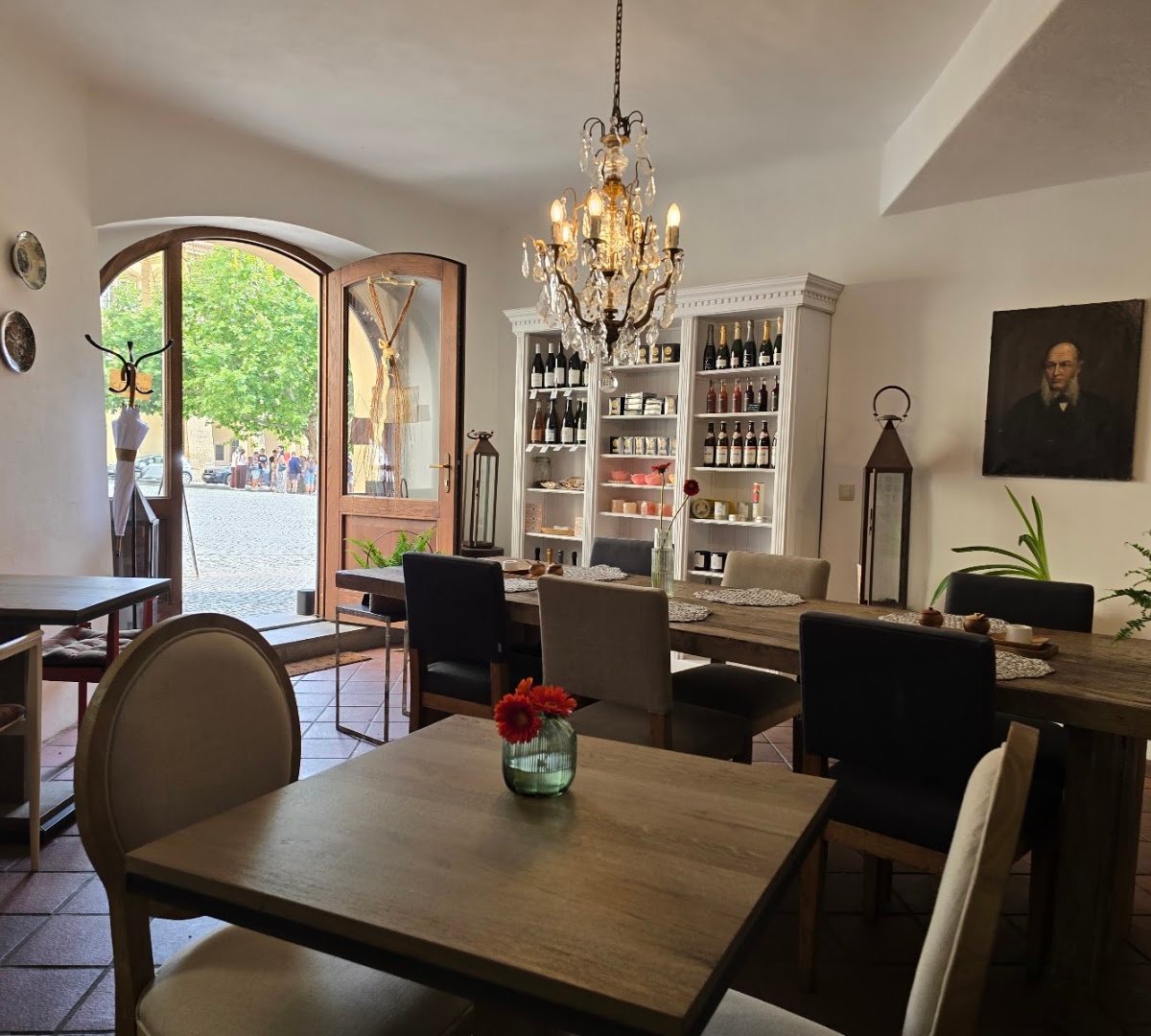 Interior of U Stolu, specialty coffee shop in Prague