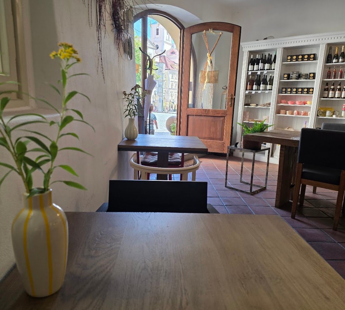 Interior of U Stolu, specialty coffee shop in Prague