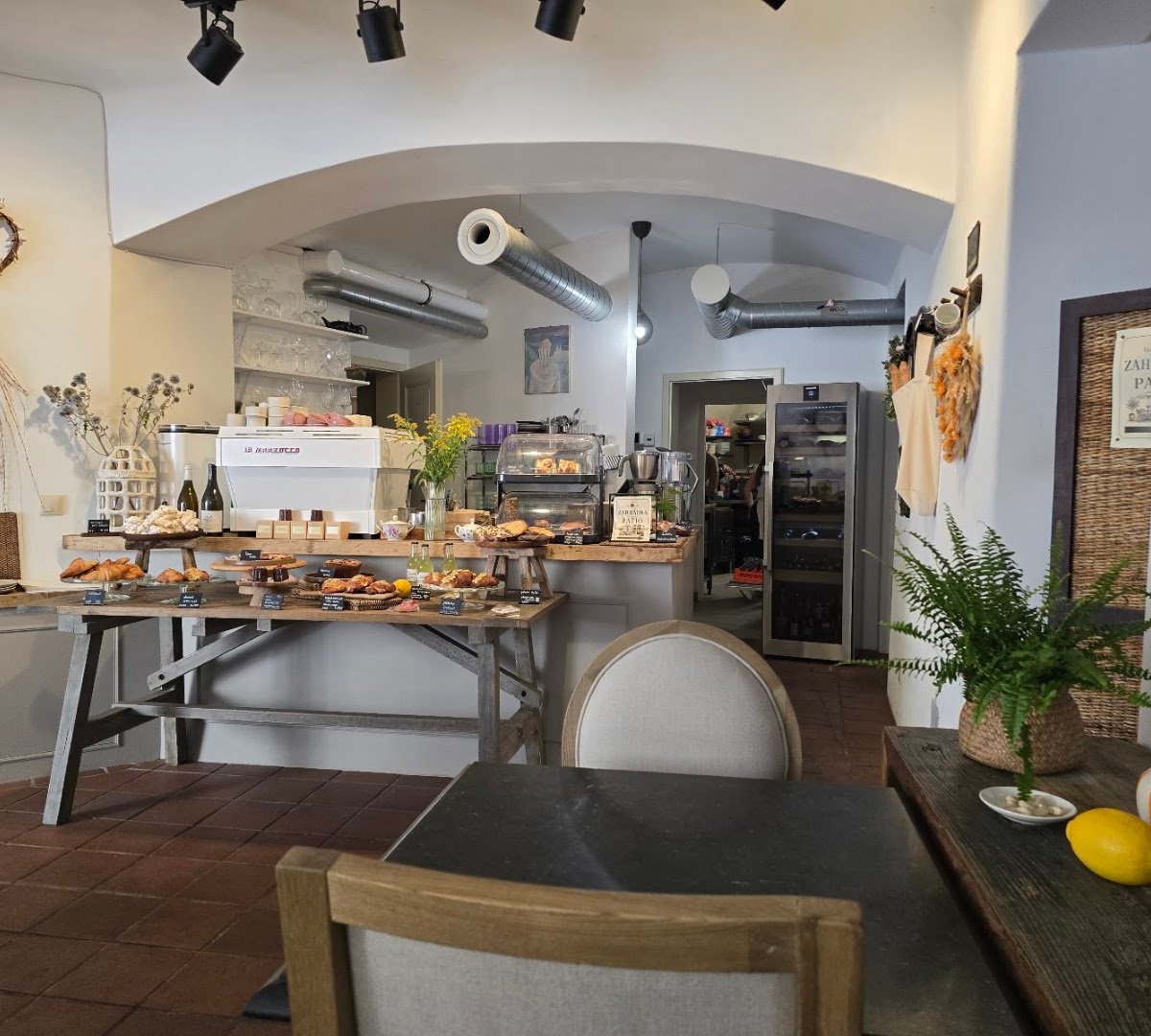Interior of U Stolu, specialty coffee shop in Prague
