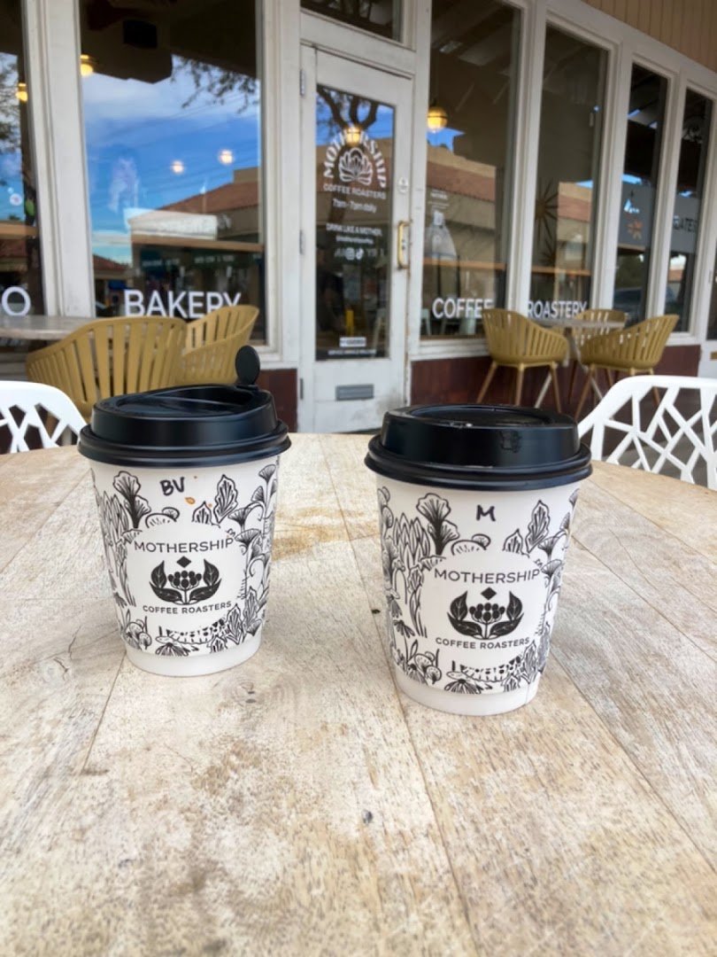 Storefront of Mothership Coffee Roasters, specialty coffee shop in Las Vegas
