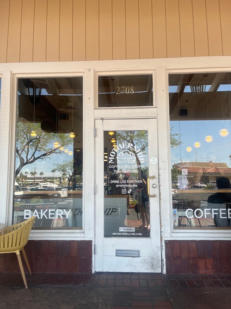 Storefront of Mothership Coffee Roasters, specialty coffee shop in Las Vegas