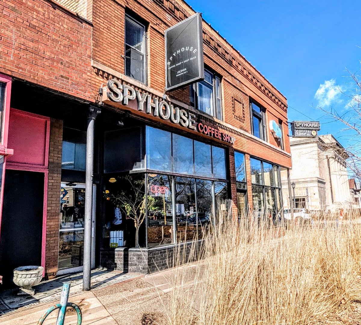 Storefront of Spyhouse Coffee Roasters | Uptown, specialty coffee shop in Minneapolis