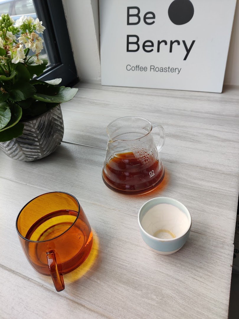 Coffee at BeBerry Coffee Showroom, specialty coffee shop in Prague