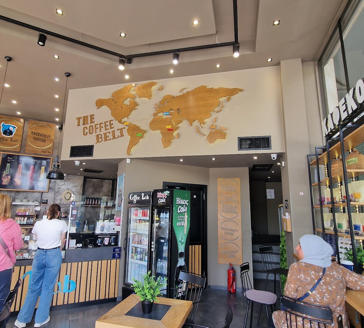 Interior of Coffee Lab Museum, specialty coffee shop in Athens