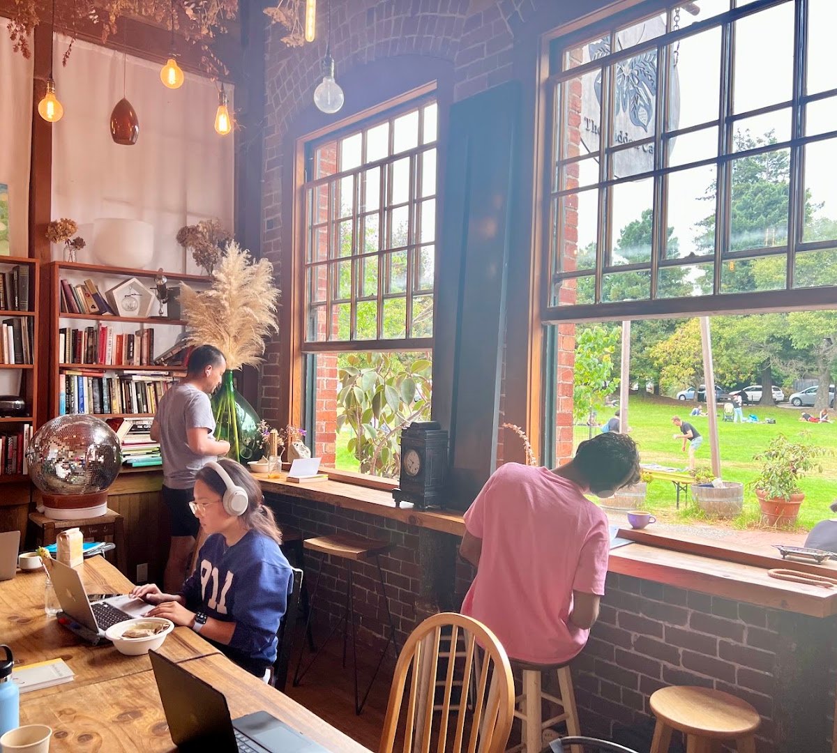 Interior of The Hidden Cafe, specialty coffee shop in Oakland