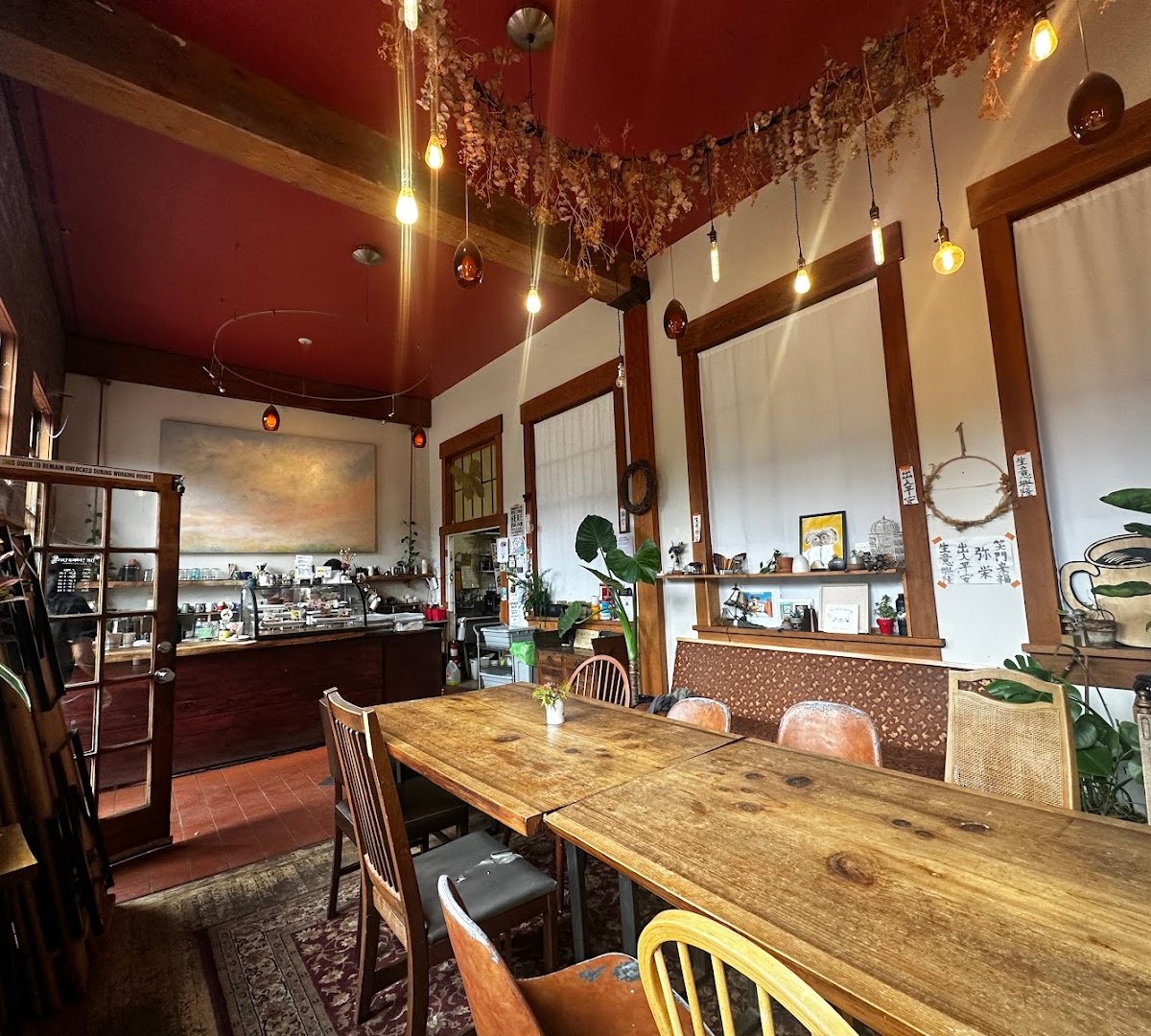 Interior of The Hidden Cafe, specialty coffee shop in Oakland