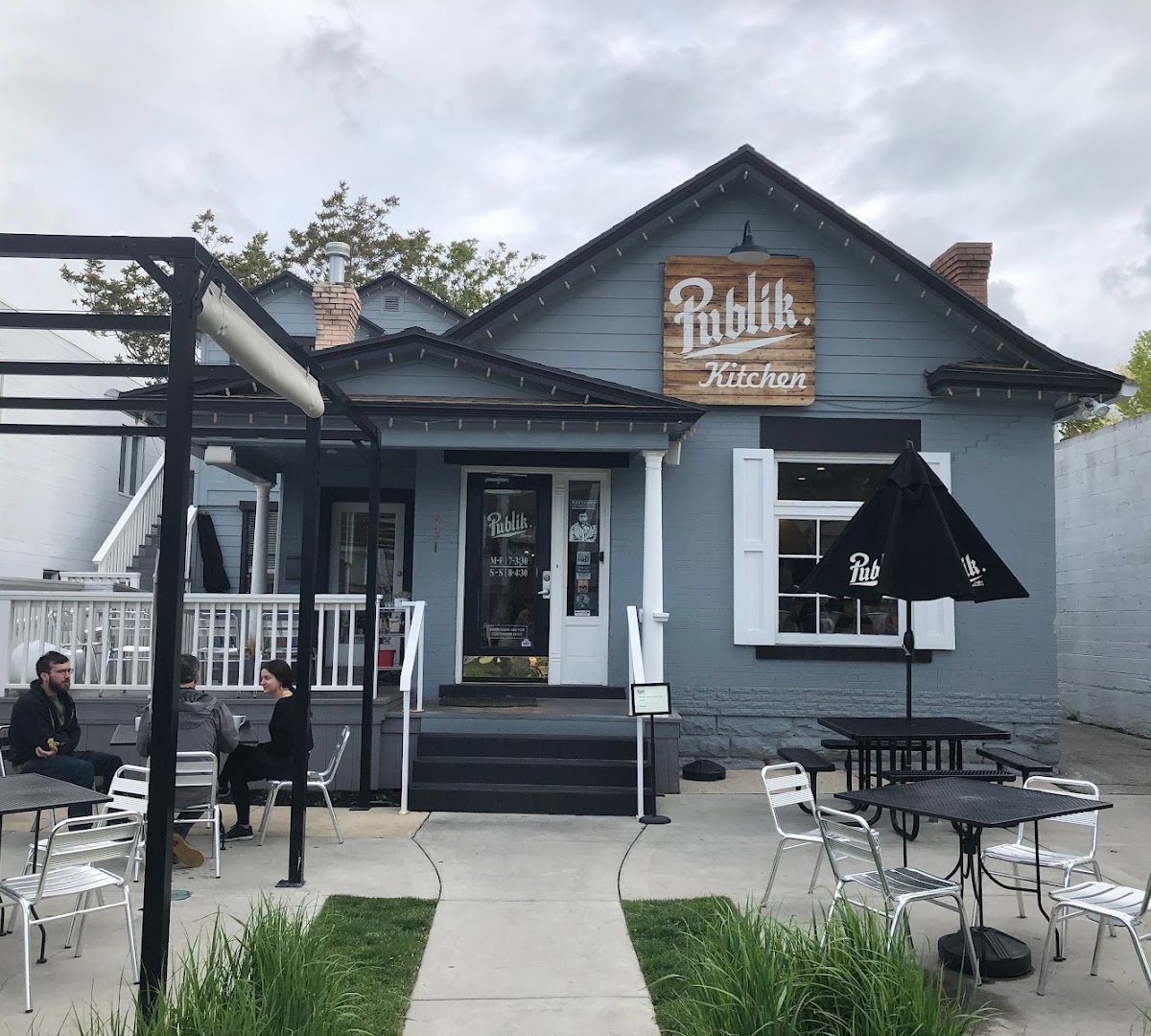 Storefront of Publik Kitchen, specialty coffee shop in Salt Lake City