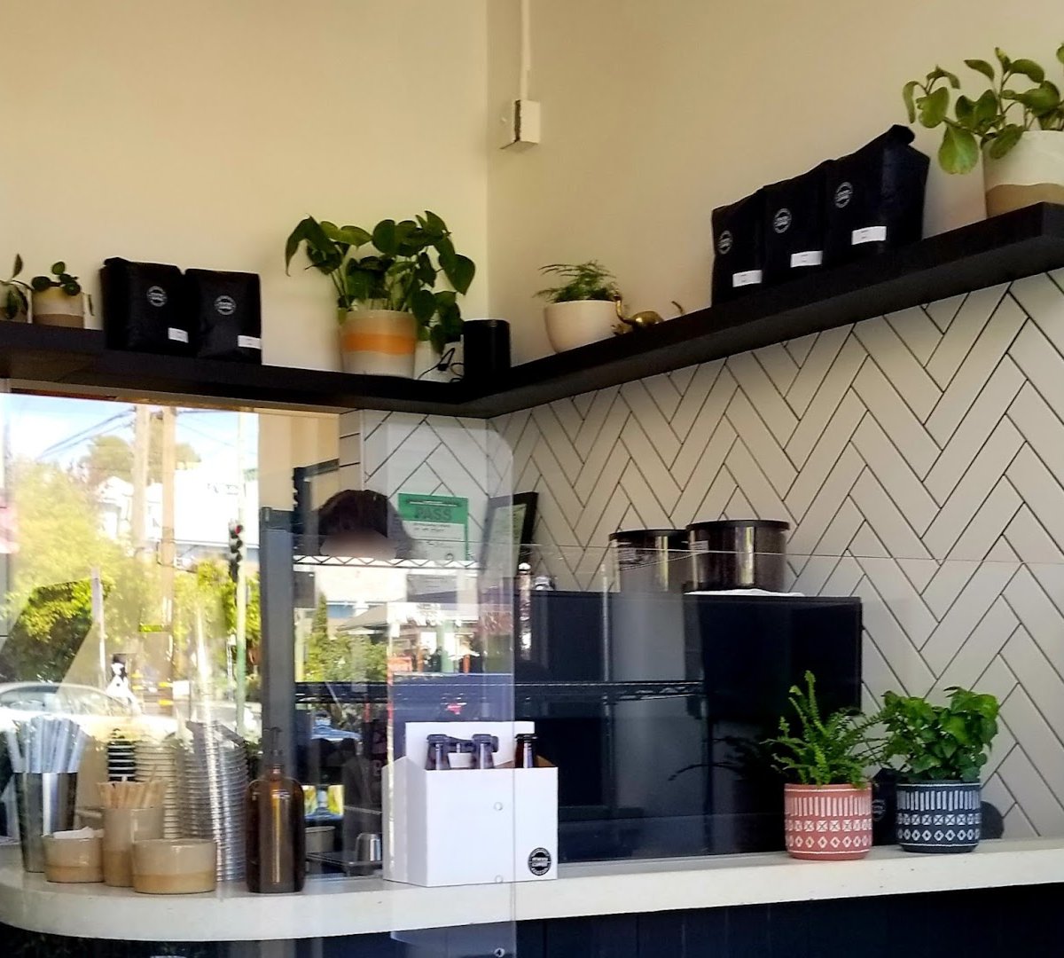 Interior of States Coffee, specialty coffee shop in Oakland