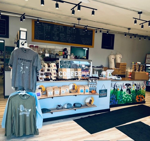 Interior of Rescued Roasters, specialty coffee shop in Milwaukee