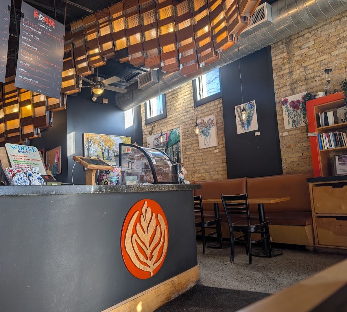 Interior of Roast Coffee Company, specialty coffee shop in Milwaukee