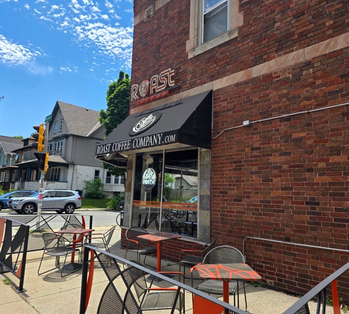 Storefront of Roast Coffee Company, specialty coffee shop in Milwaukee