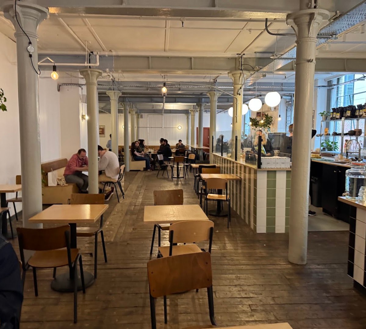 Interior of Nomad Coffee, specialty coffee shop in Manchester