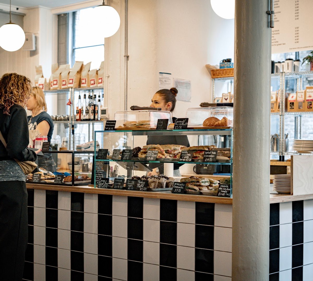 Interior of Nomad Coffee, specialty coffee shop in Manchester