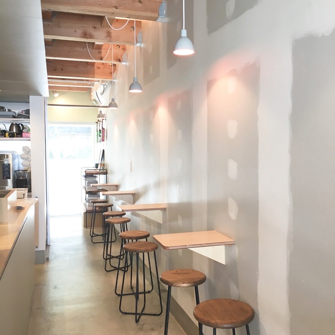 Interior of FINE TIME COFFEE ROASTERS, specialty coffee shop in Tokyo