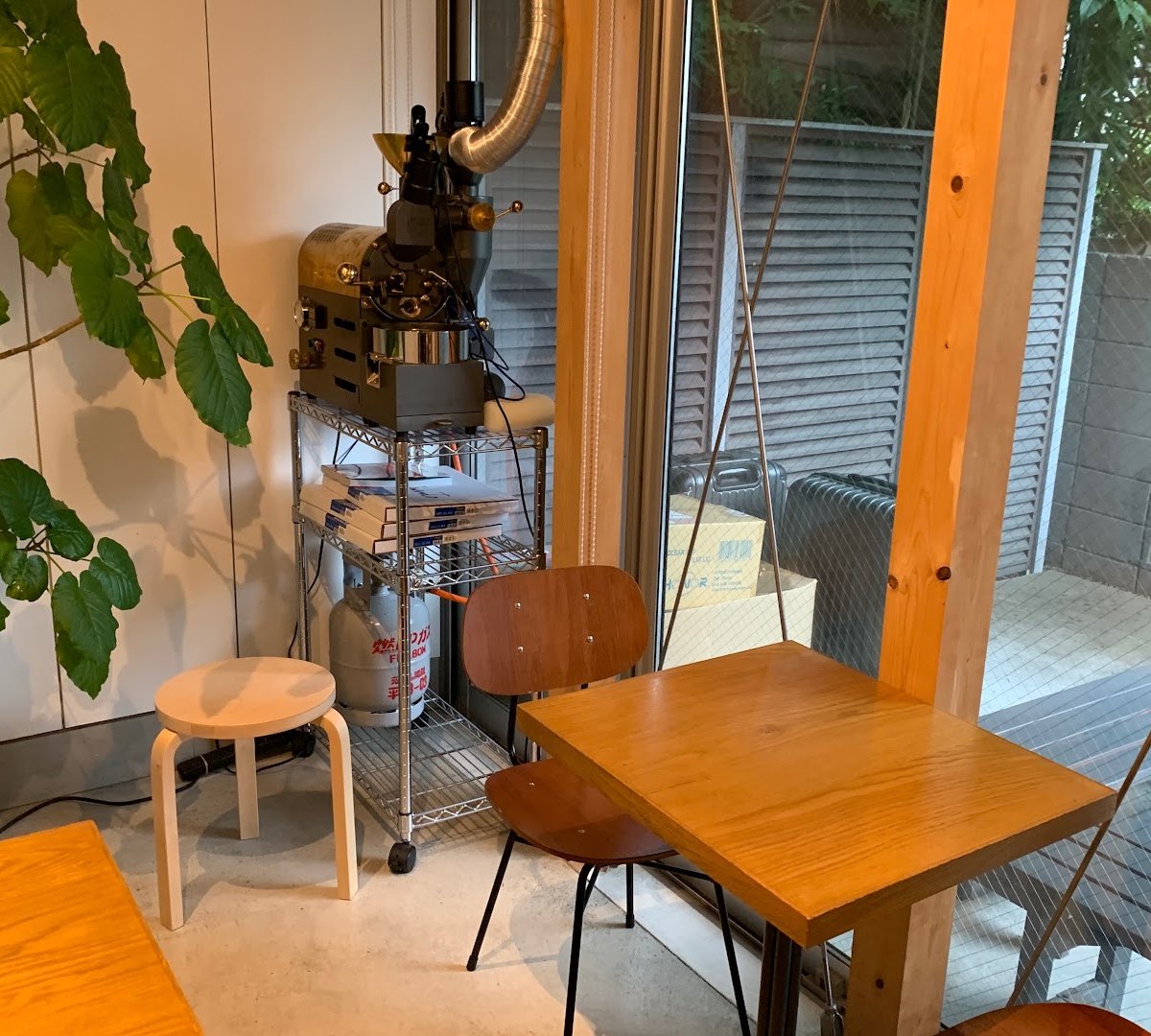 Interior of FINE TIME COFFEE ROASTERS, specialty coffee shop in Tokyo