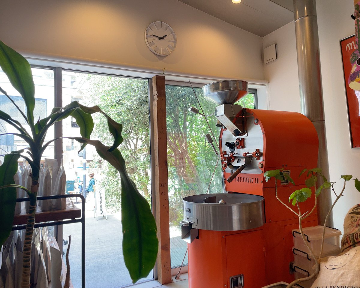 Interior of FINE TIME COFFEE ROASTERS, specialty coffee shop in Tokyo