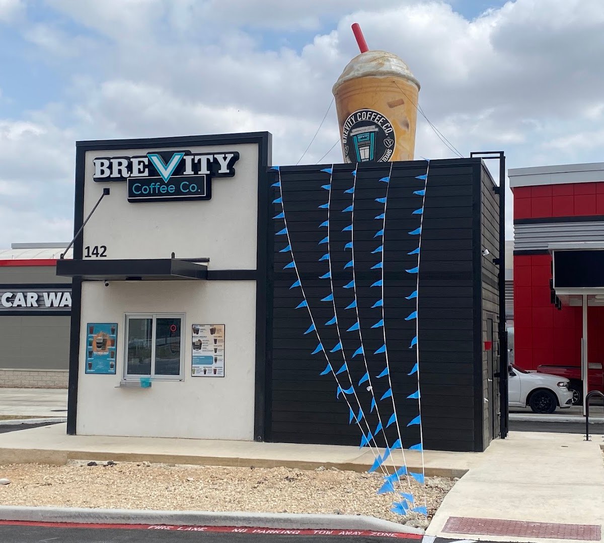 Storefront of Brevity Coffee Co, specialty coffee shop in San Antonio
