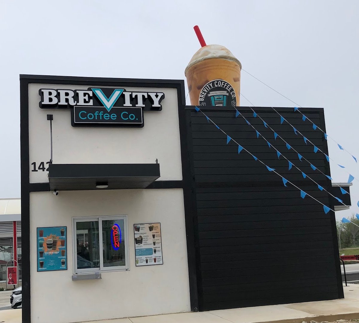 Storefront of Brevity Coffee Co, specialty coffee shop in San Antonio