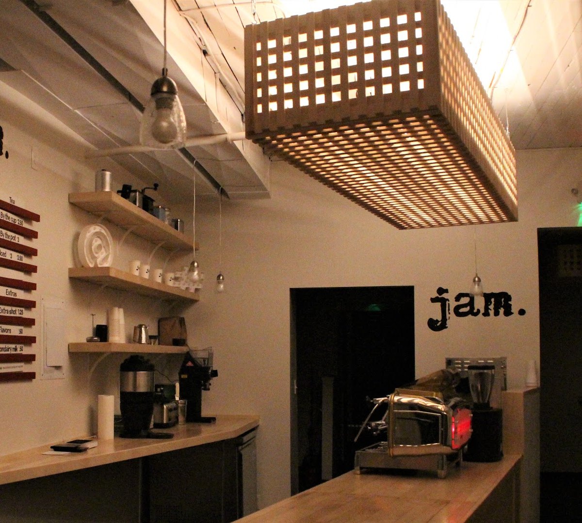 Interior of JAM Parkside, specialty coffee shop in Buffalo