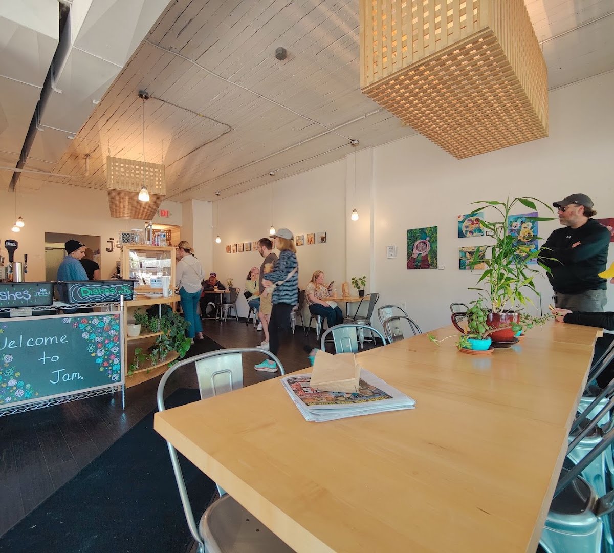 Interior of JAM Parkside, specialty coffee shop in Buffalo