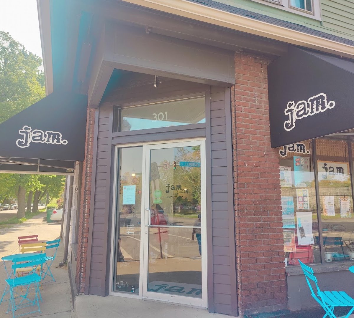 Storefront of JAM Parkside, specialty coffee shop in Buffalo