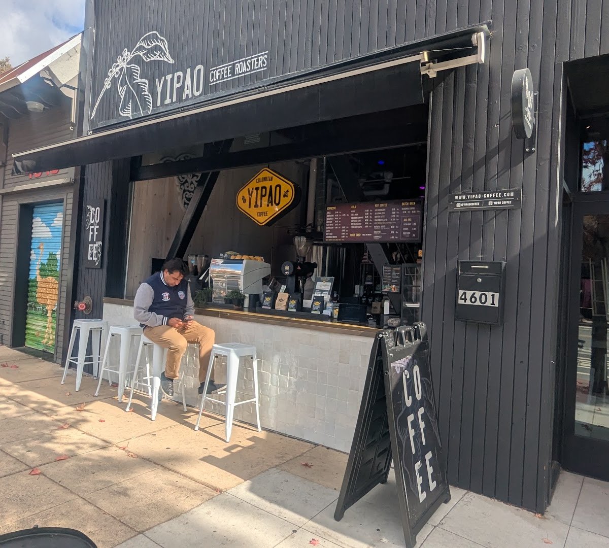 Storefront of Yipao Coffee, specialty coffee shop in San Diego