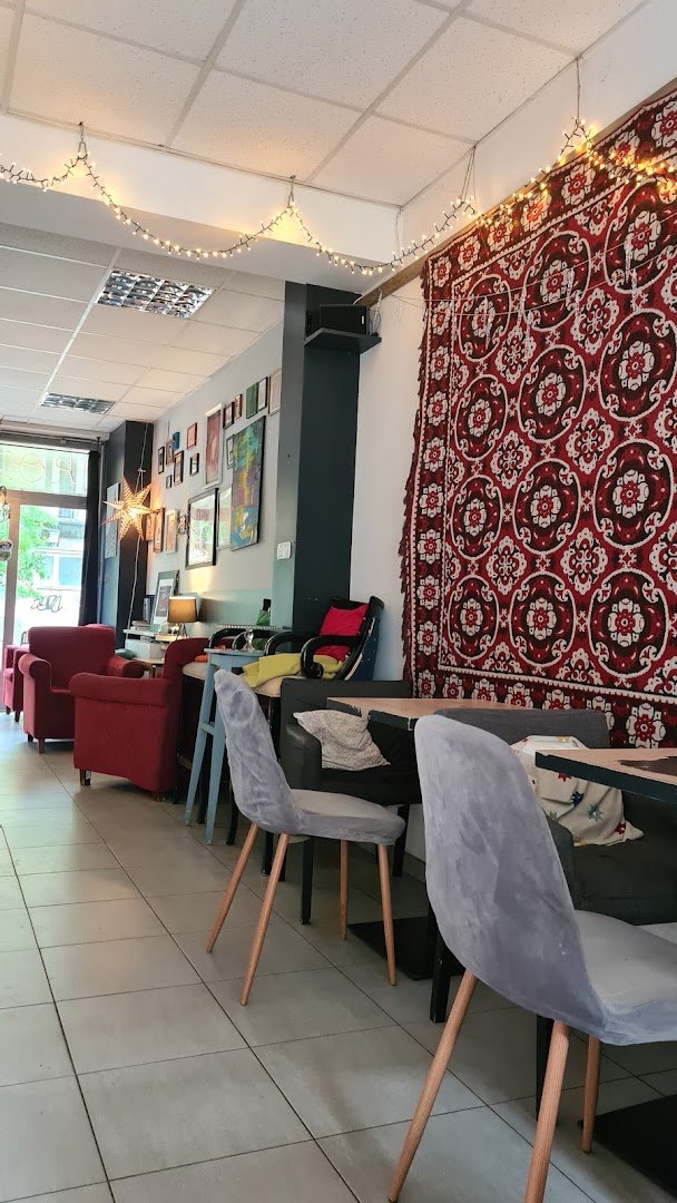 Interior of Koza Cafe, specialty coffee shop in Warsaw