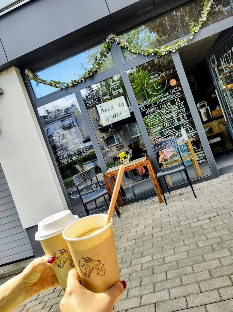 Storefront of Koza Cafe, specialty coffee shop in Warsaw