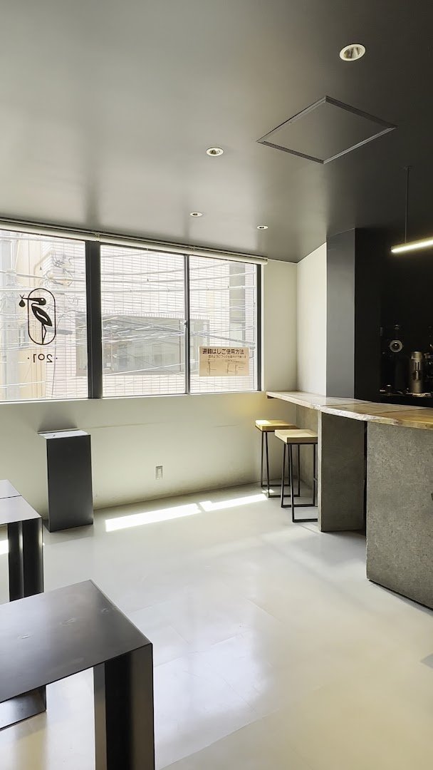 Interior of PHILOCOFFEA 201, specialty coffee shop in Tokyo