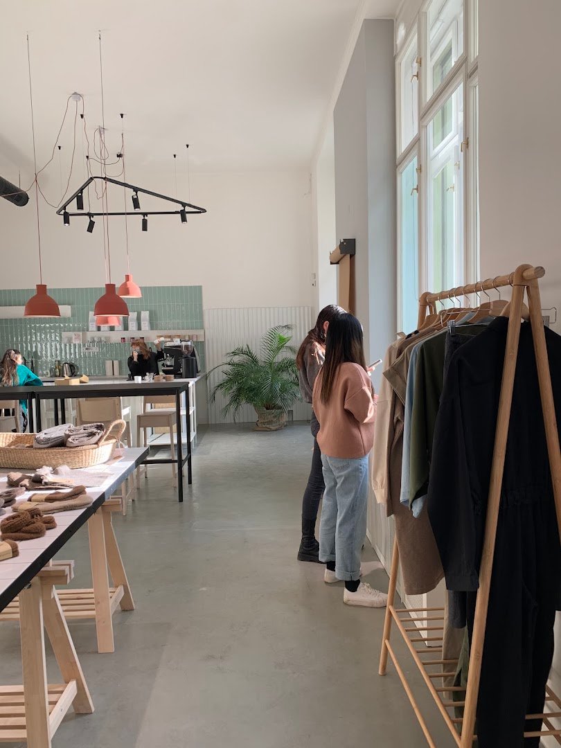 Interior of Shop Up Stories, specialty coffee shop in Prague